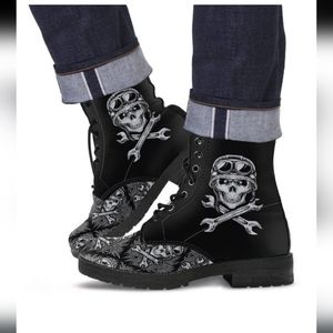 🏷 American Rider Skull Biker Boots Gothic